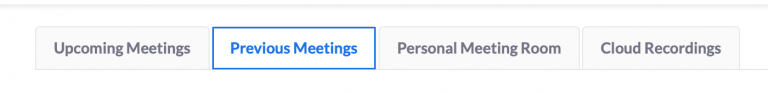 Click the Previous Meetings tab.