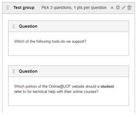 Add A Question from a Question Bank into a Question Group