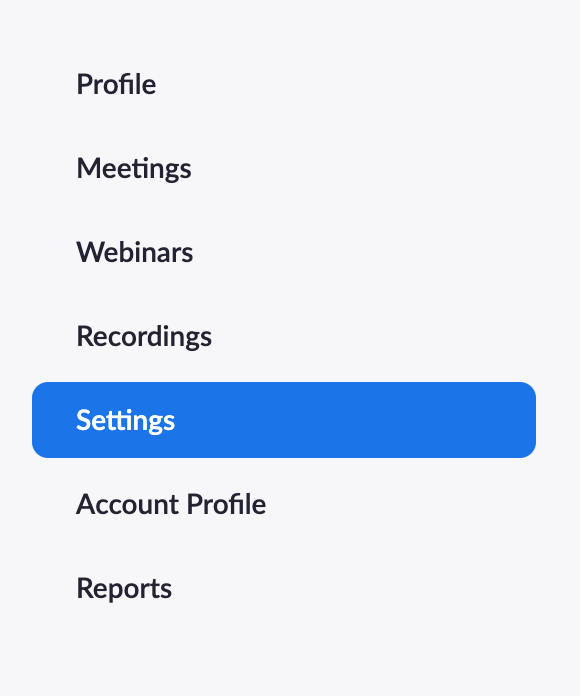 Click Settings in the sidebar.