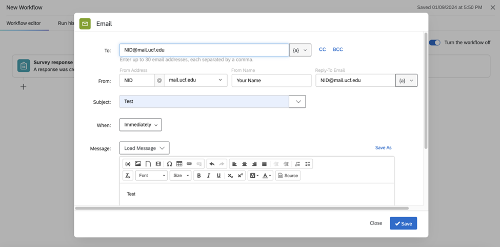 Qualtrics Edit Email Template