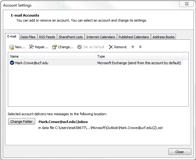 Accpimt Settings window